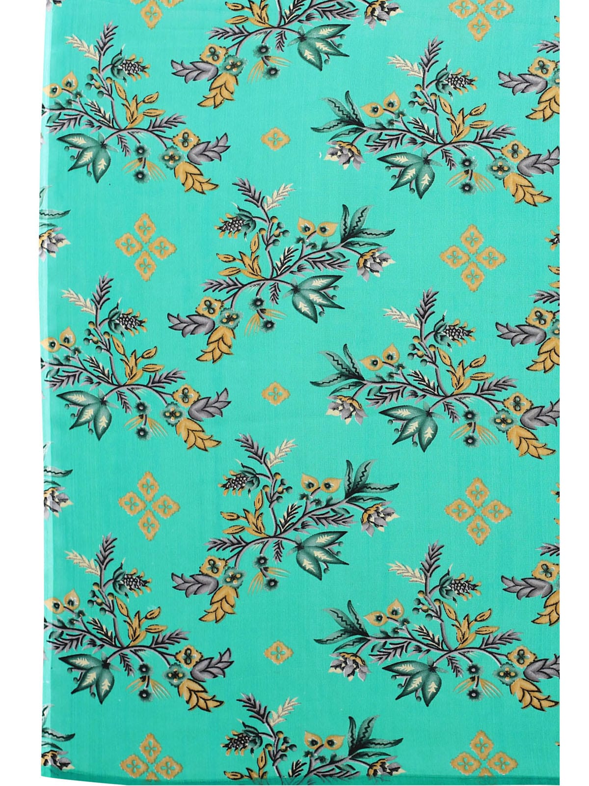 Georgette Floral Turquoise Green Saree