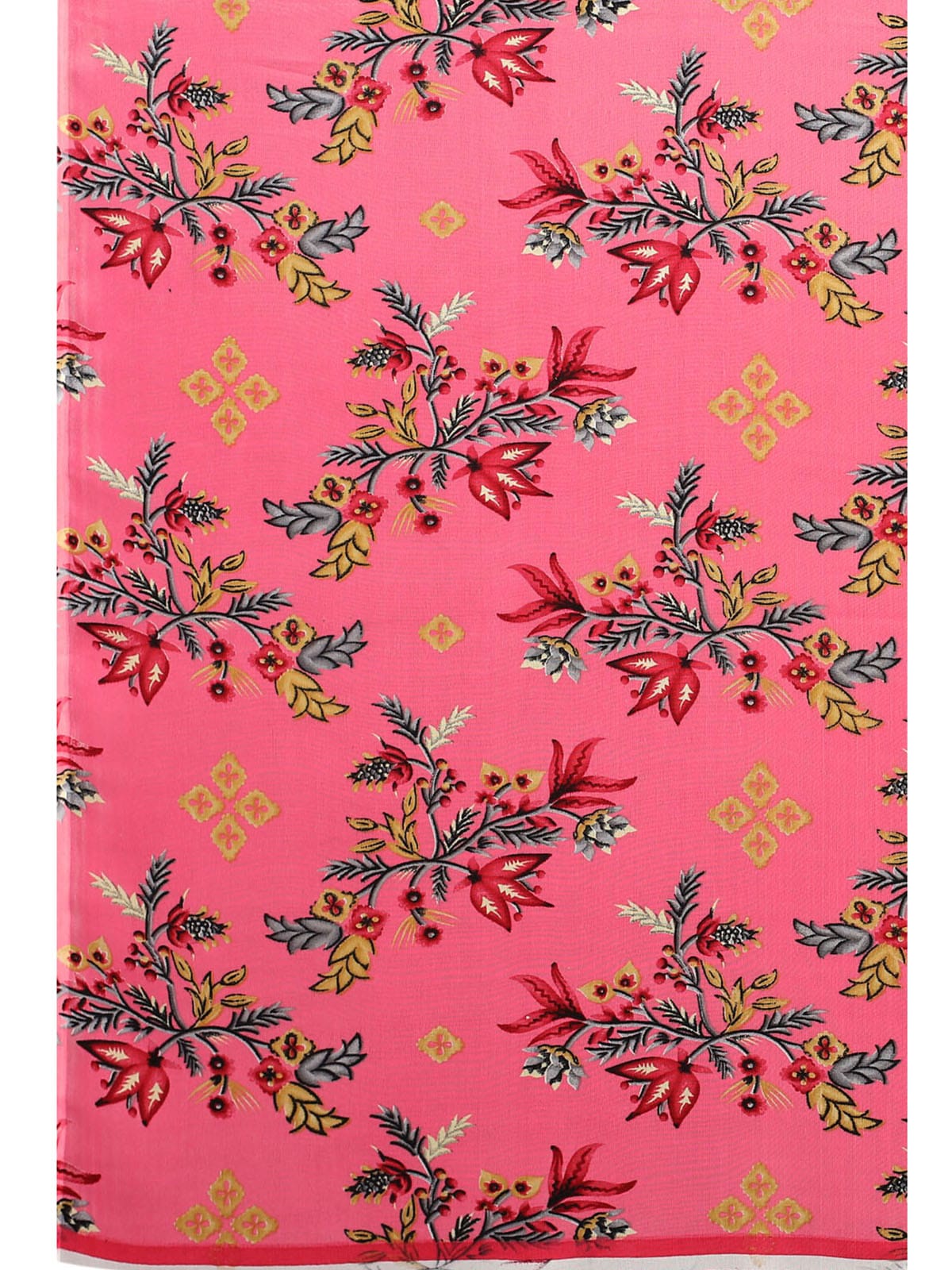 Georgette Floral French Rose Pink Saree