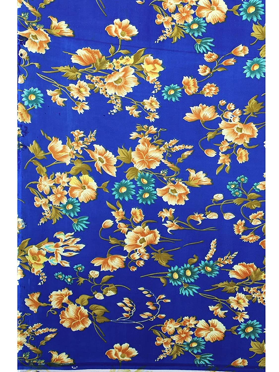 Georgette Floral Royal Blue Saree
