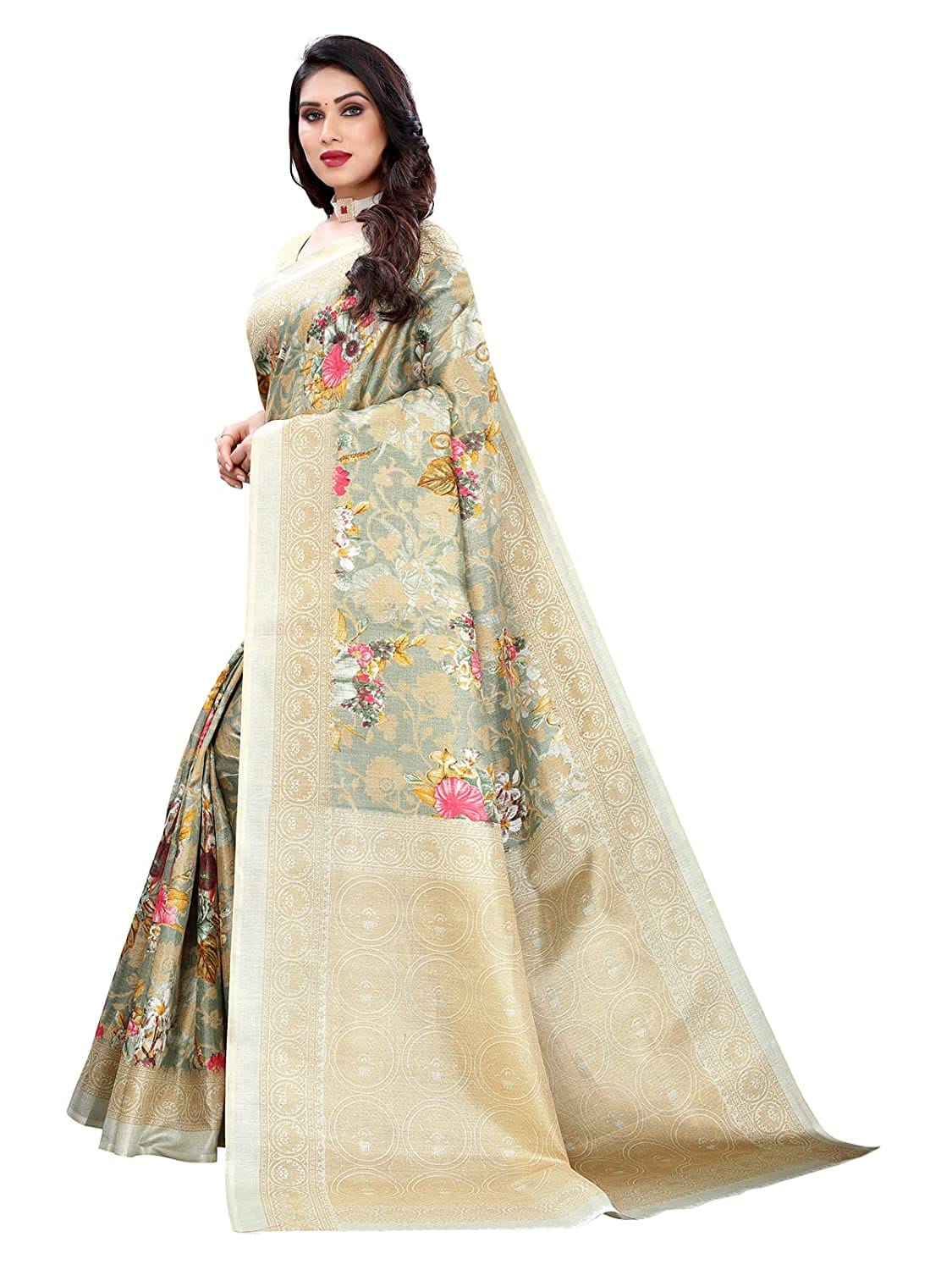 Art Silk PistaGreen Saree