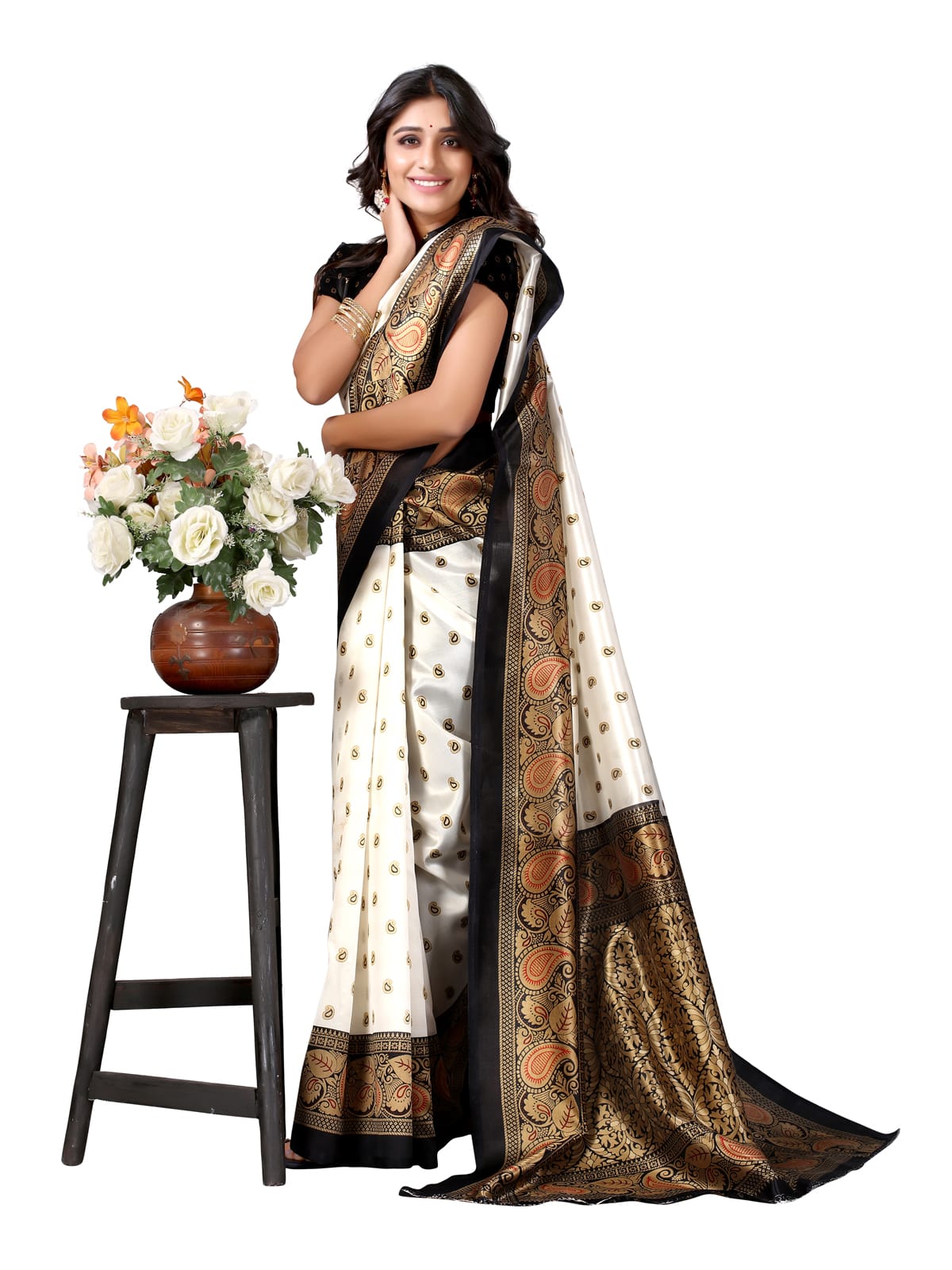 Art Silk Traditional Black Saree