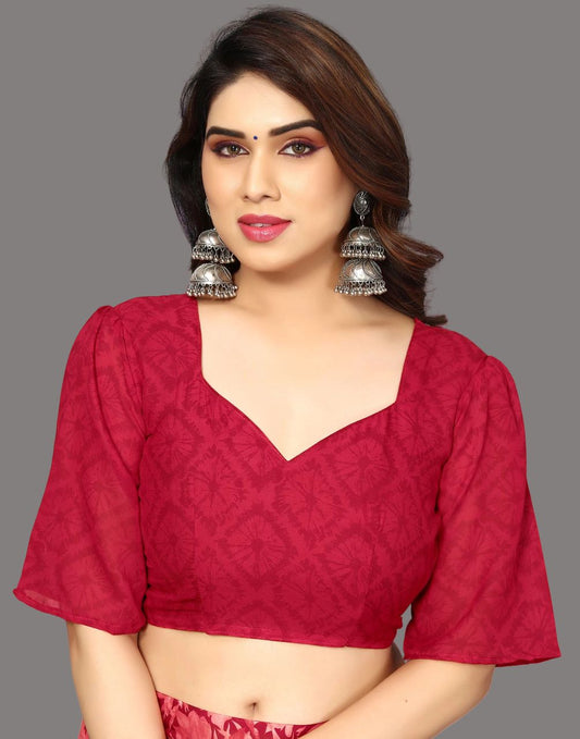 Georgette Beige1 Saree with Floral Printed Work – 5.30MTR