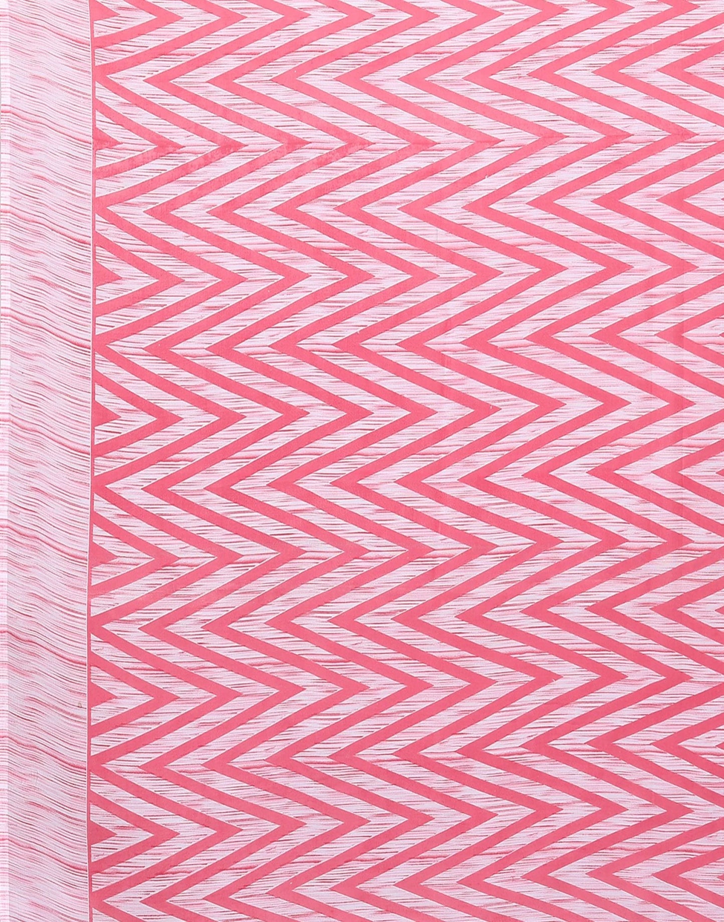 Georgette Geometric Pink and White Saree