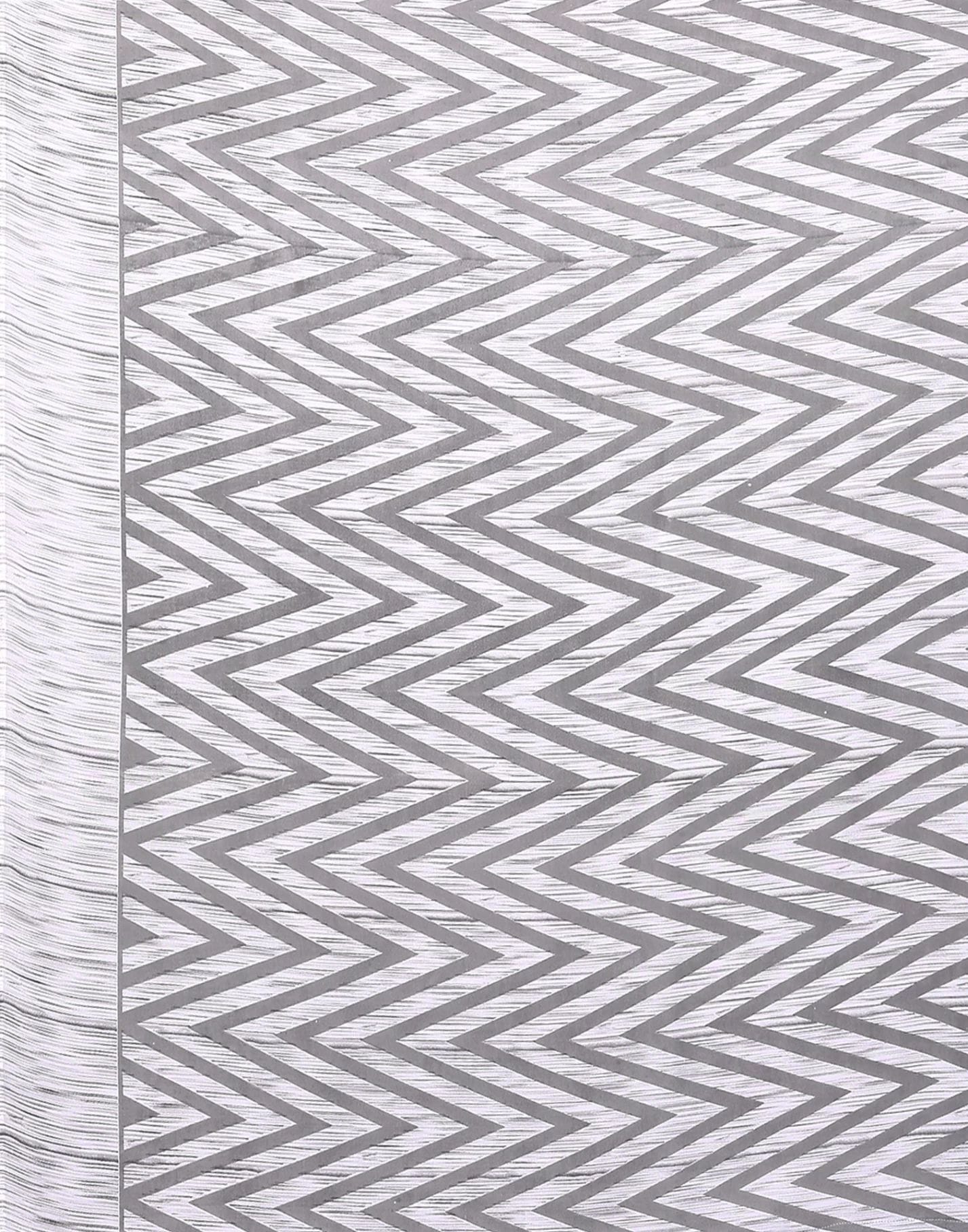 Georgette Geometric Grey and White Saree