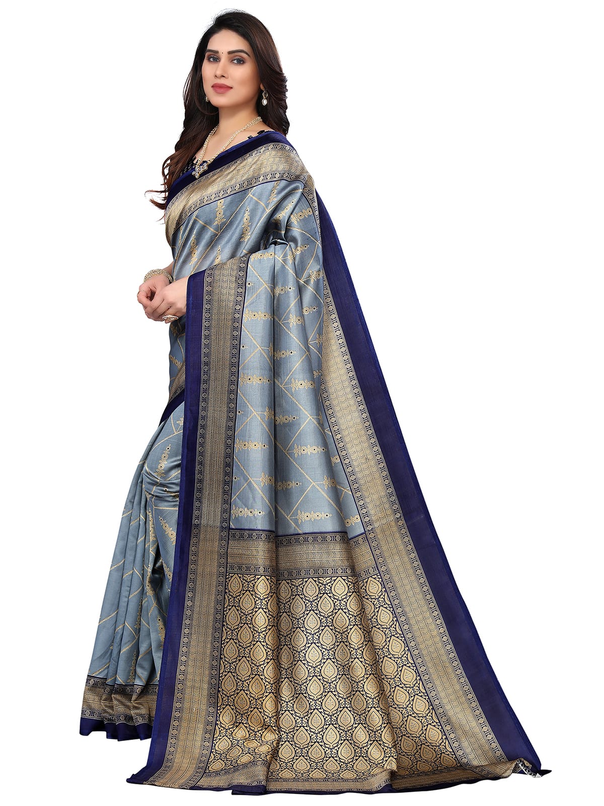 Art Silk Traditional NavyBlue Saree