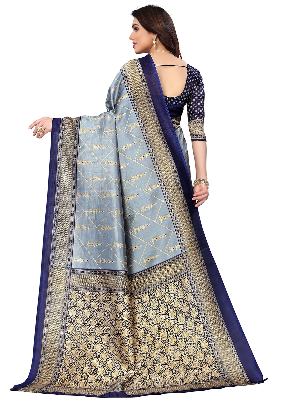 Art Silk Traditional NavyBlue Saree