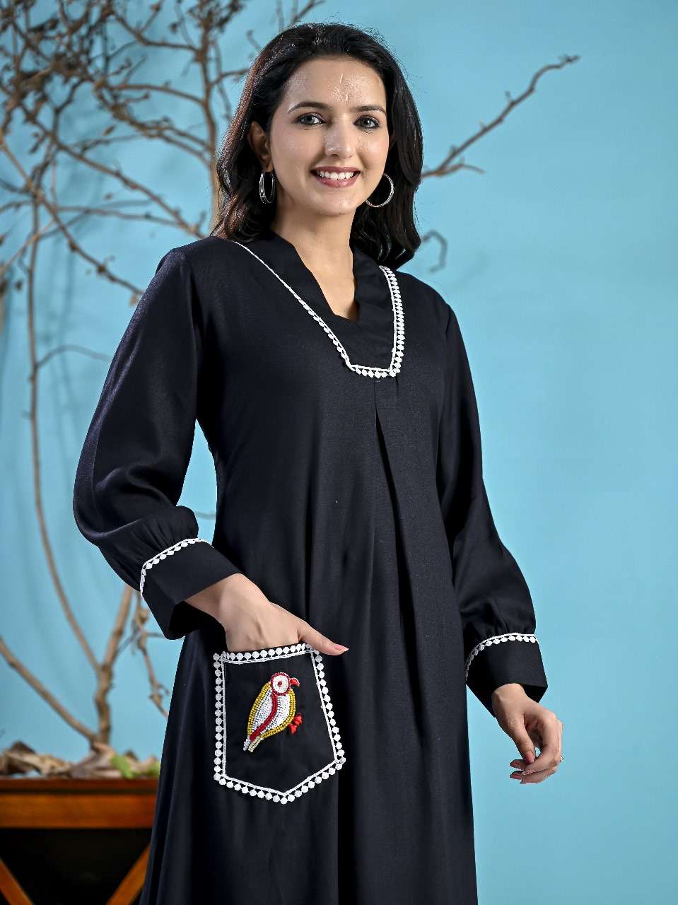 Black Rayon Co-ord Set