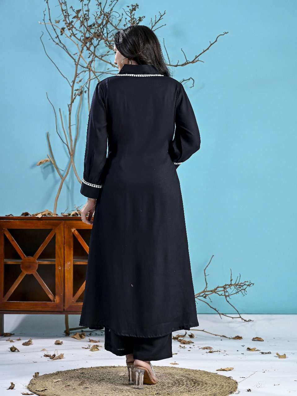 Black Rayon Co-ord Set