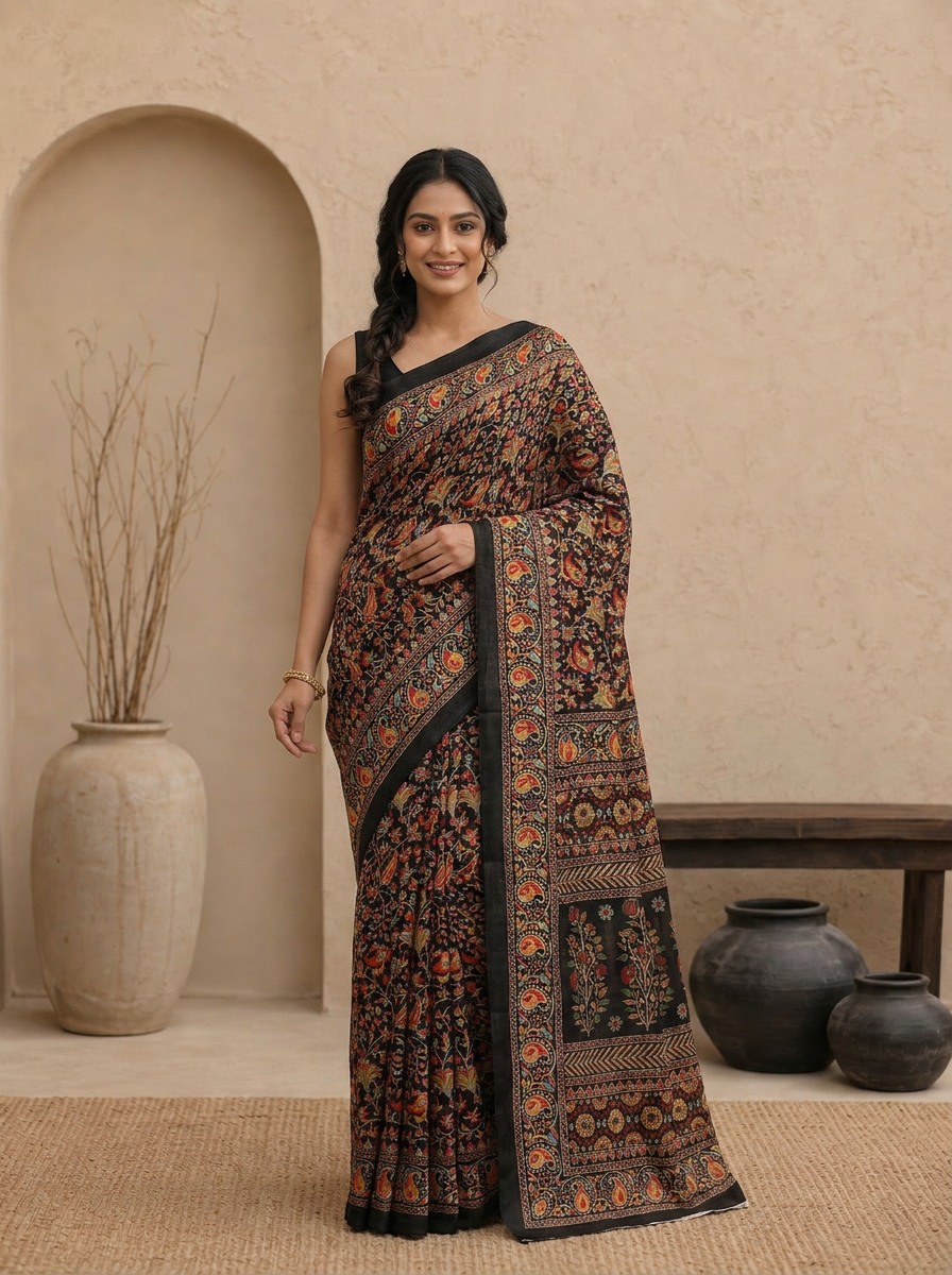 Kala Rang Silk Blend Floral Printed Saree - 02 hero