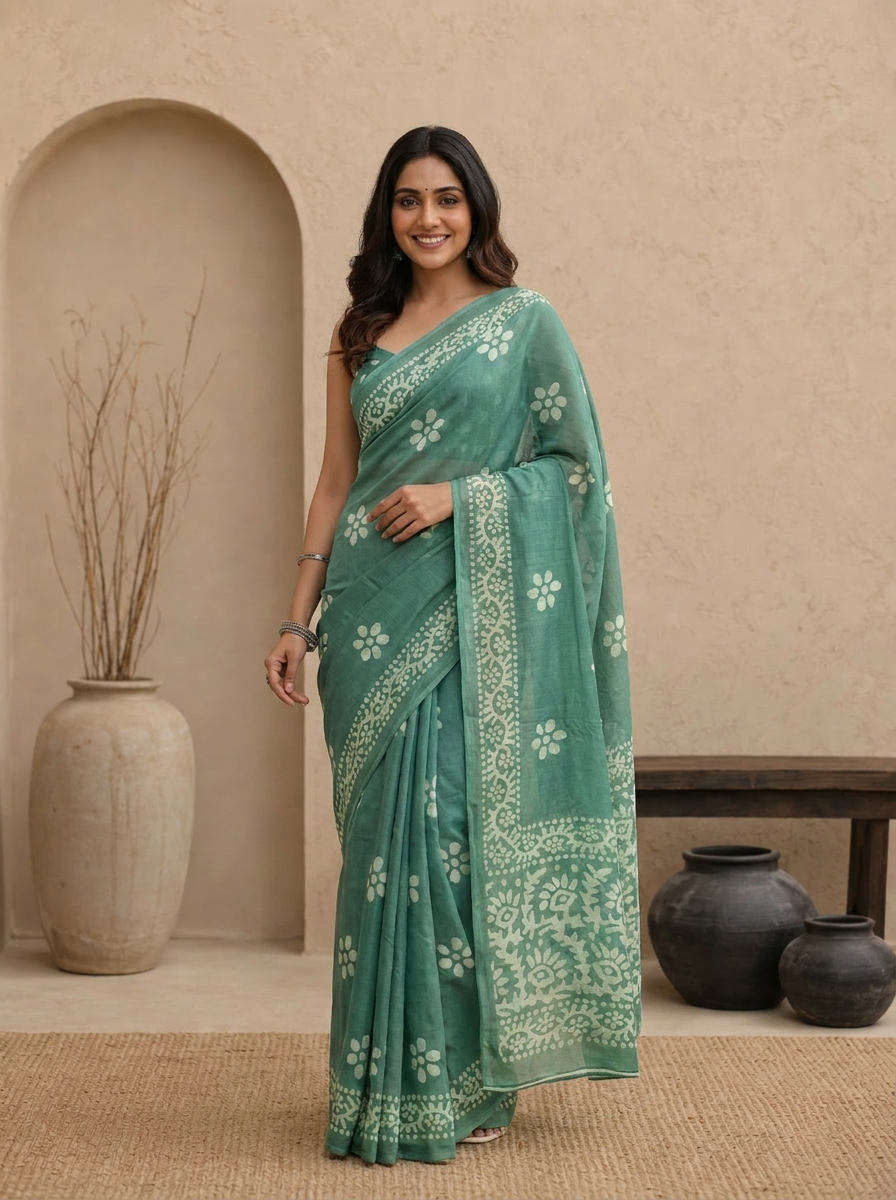 Saanvi Floral Chiffon Everyday Saree - 02 hero (2)