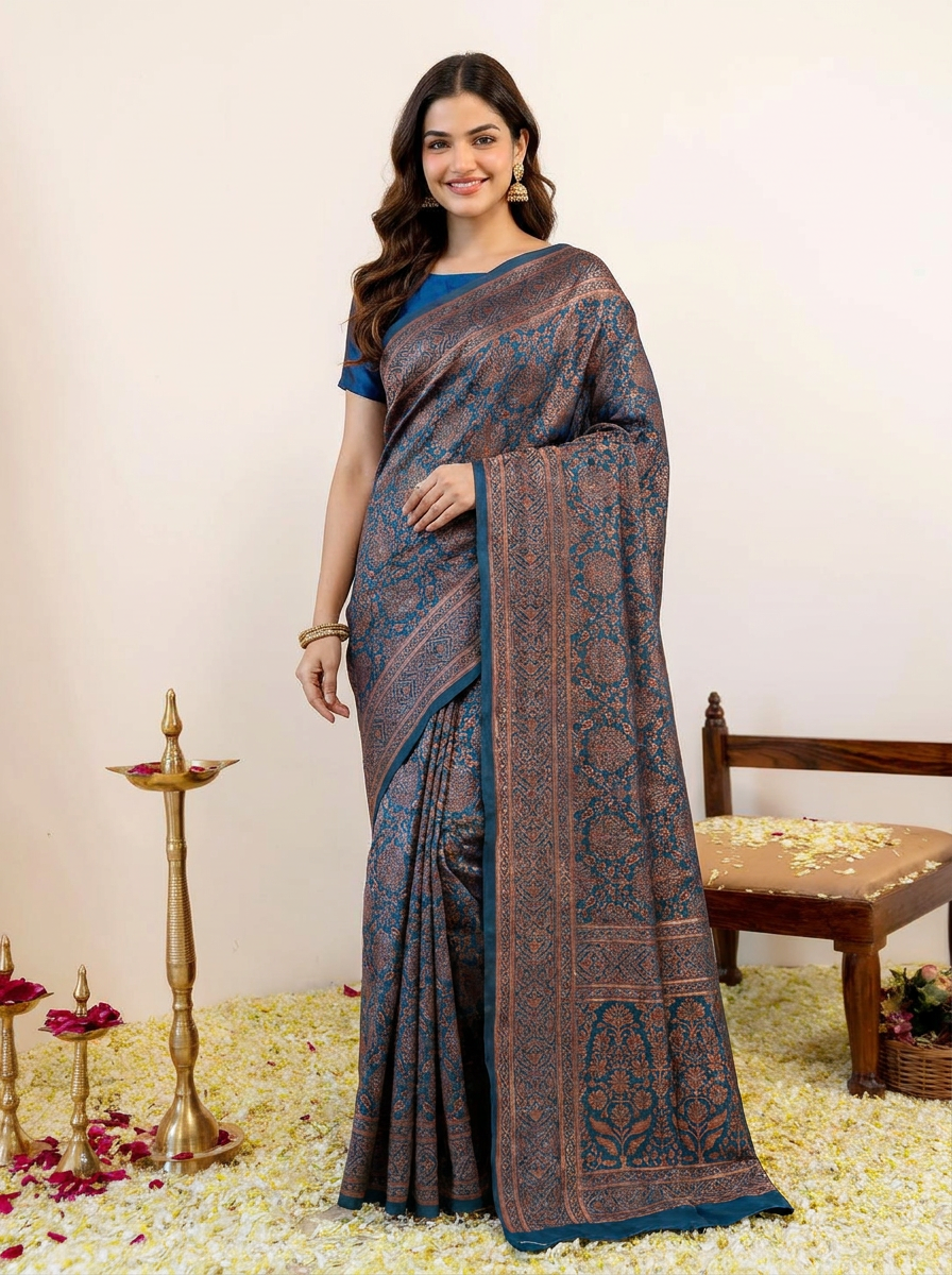 Vibrant Rani Pink Banarasi Silk Saree with Elegant Zari Weaving - 02 hero (3)