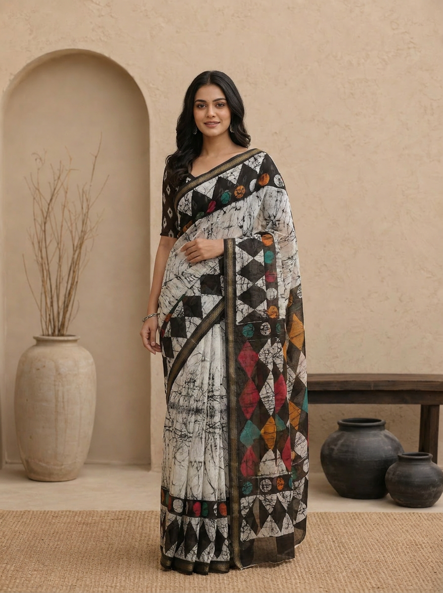 Mono Geo Everyday Georgette Saree - 02 hero