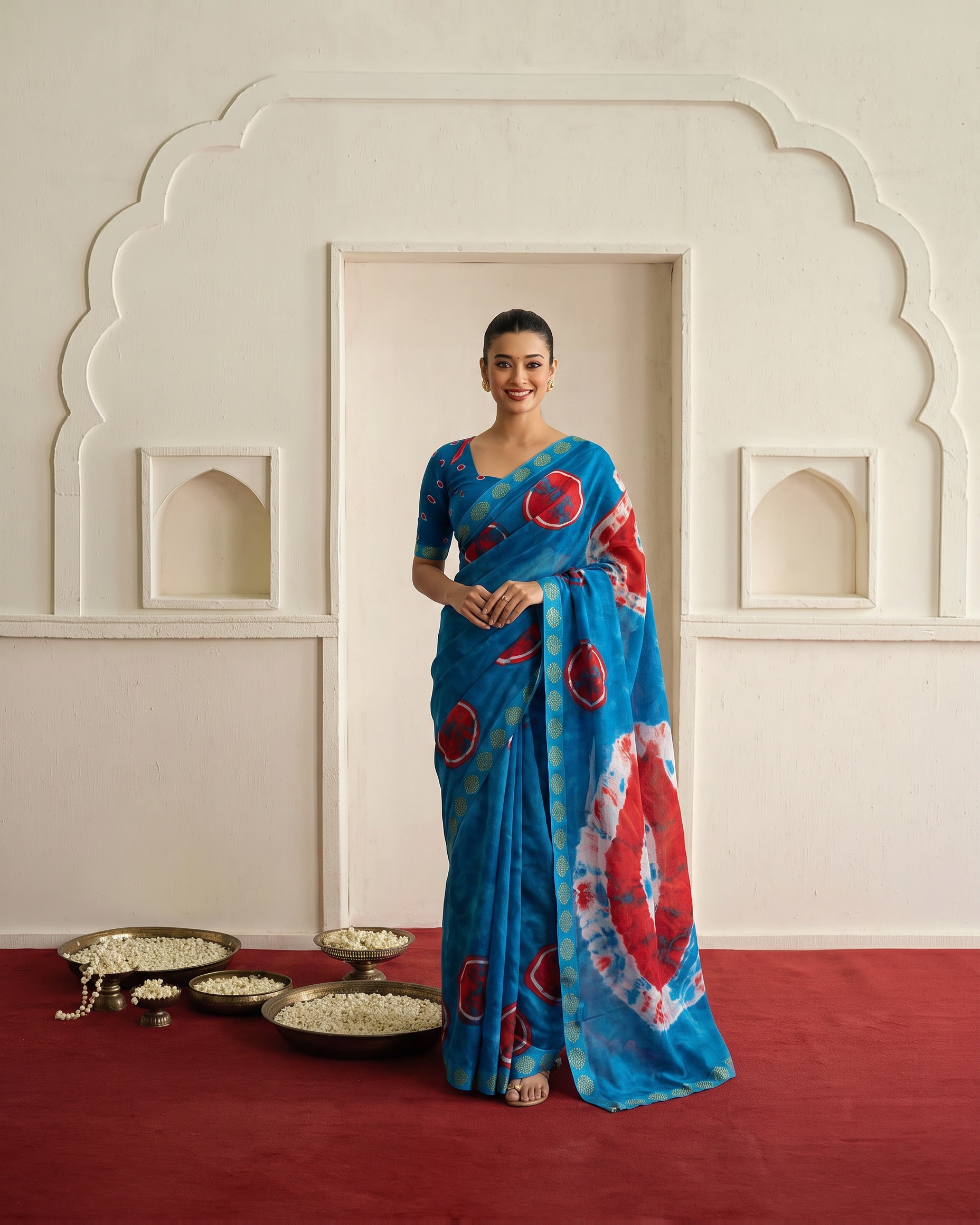 Vintage Charm Chikoo & Pink Shibori Saree