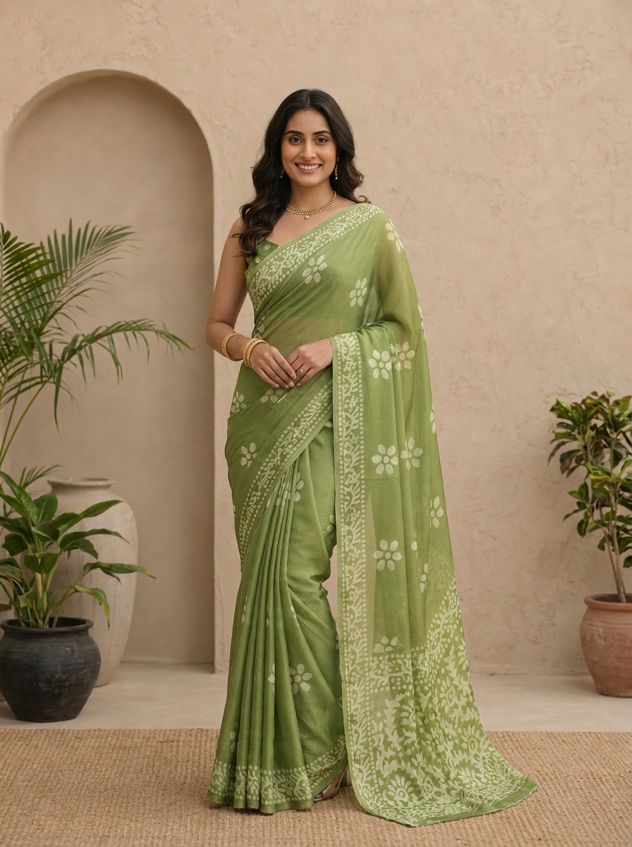 Saanvi Floral Chiffon Everyday Saree - 02 hero