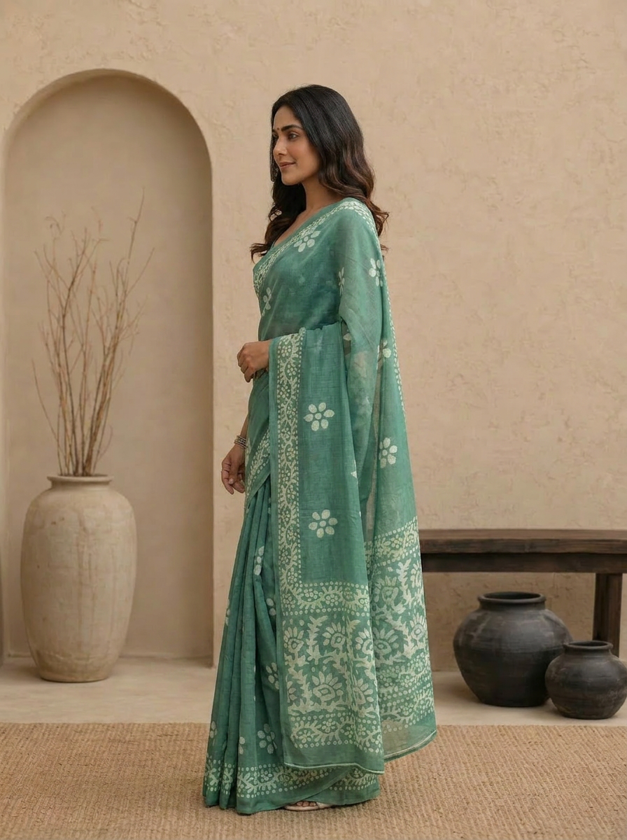 Saanvi Floral Chiffon Everyday Saree - 03 side (3)
