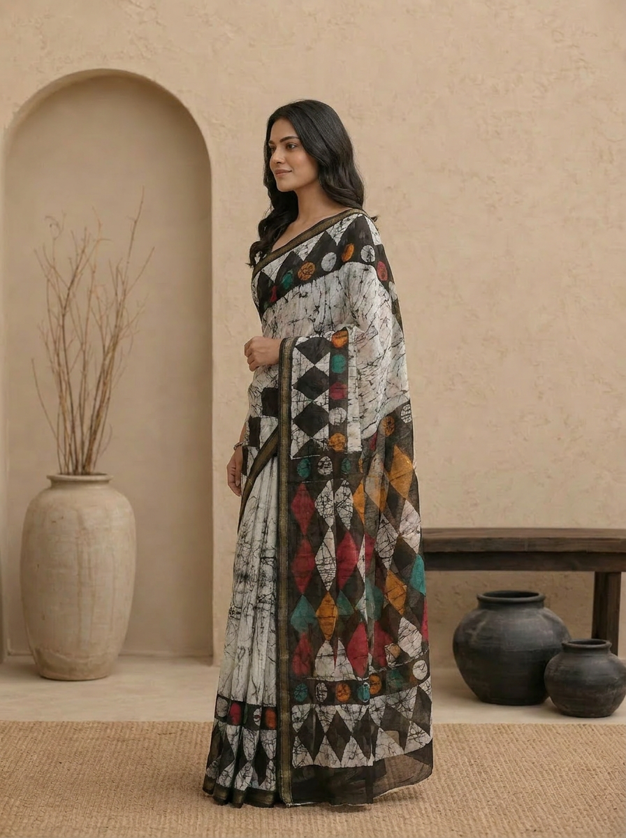 Mono Geo Everyday Georgette Saree - 03 side