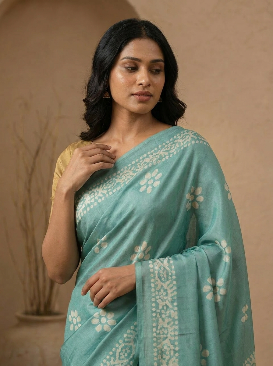 Saanvi Floral Chiffon Everyday Saree - 04 upper closeup (4)