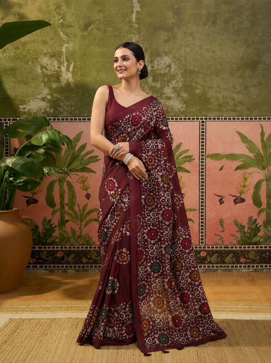 Pure Cotton Black Multicolor Floral Printed Saree - 054d717c 512b 4c76 9c04 2b13ecec8ba6