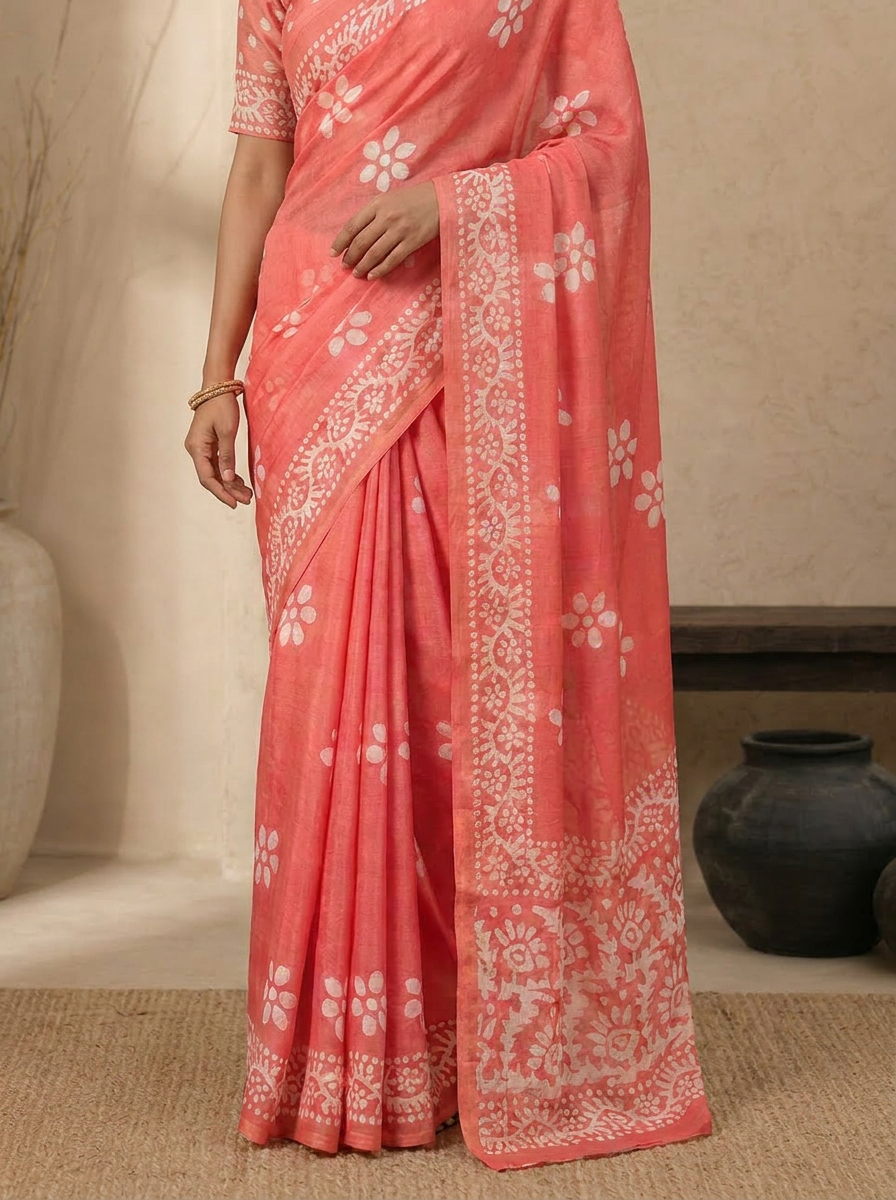 Saanvi Floral Chiffon Everyday Saree - 05 lower closeup (1)