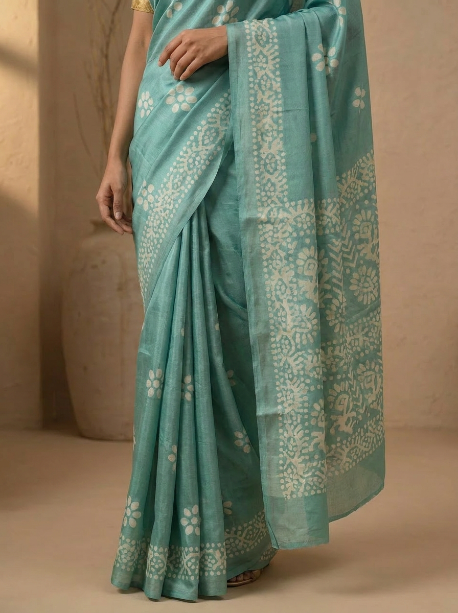 Saanvi Floral Chiffon Everyday Saree - 05 lower closeup (4)
