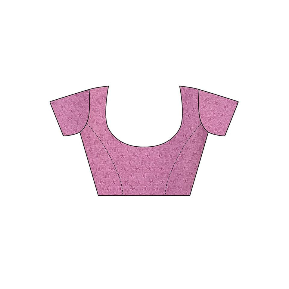 Mauve Mirage Purple Georgette Floral Saree