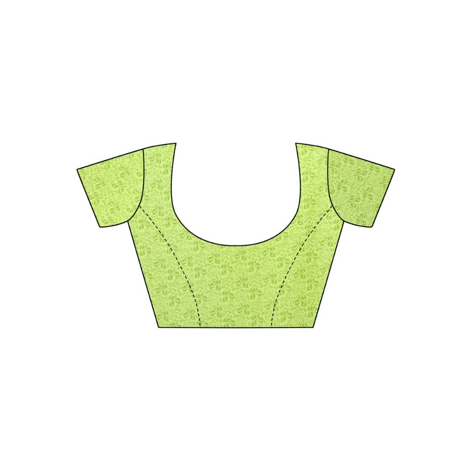 Parrot Bloom Georgette Floral Saree