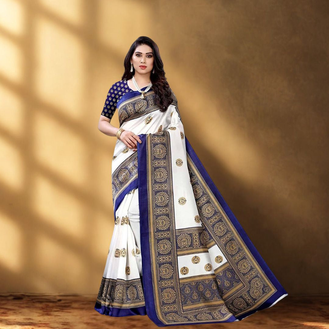 Royal Indigo Art Silk Traditional Saree