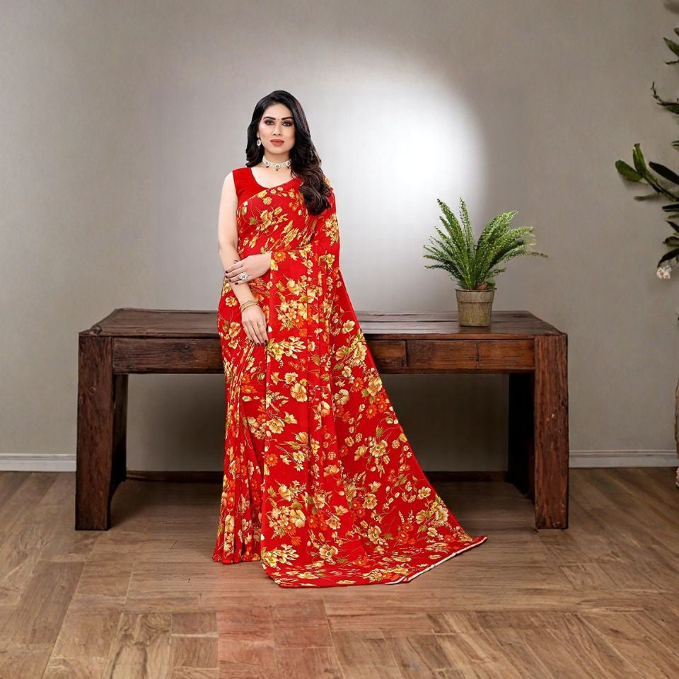 Royal Aura Blue Georgette Saree