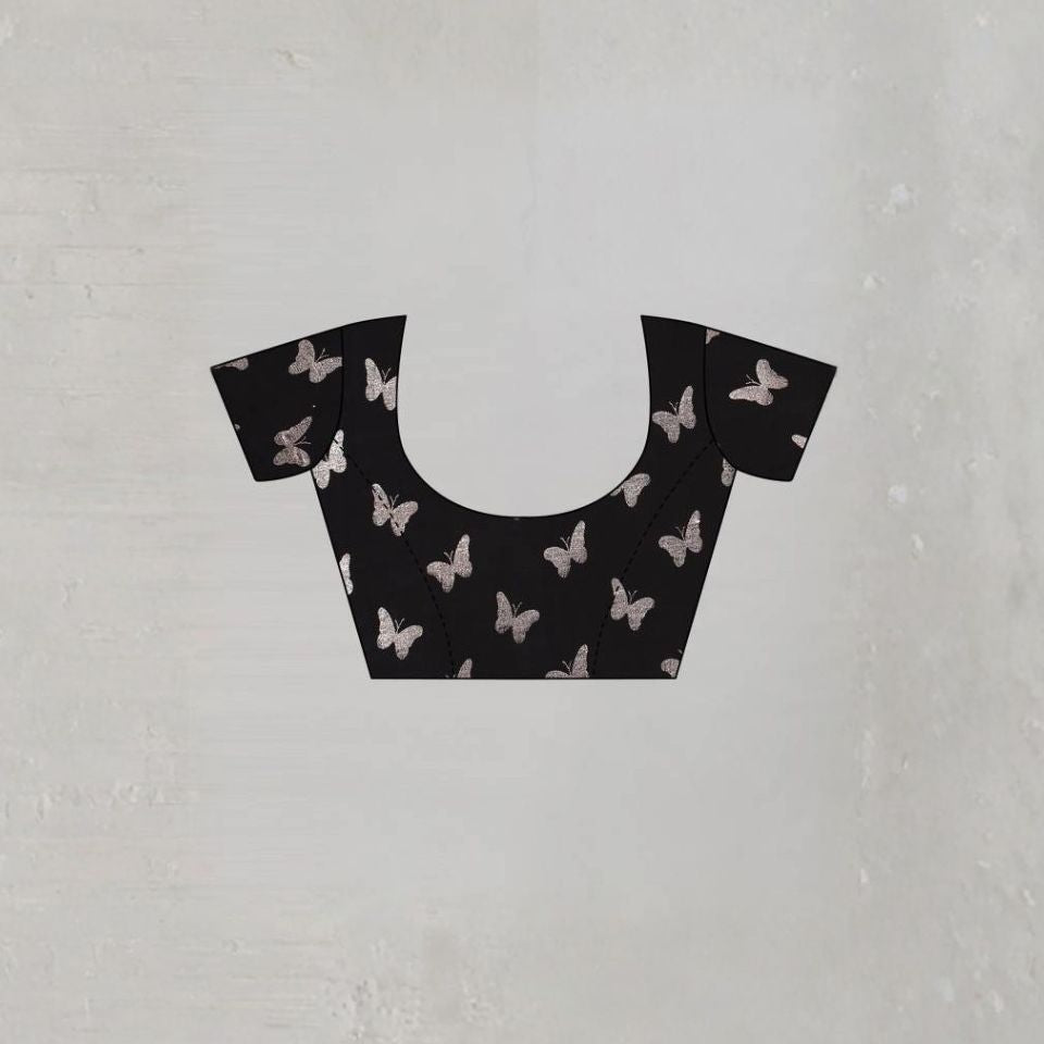 Shadow Petals Black1 Georgette Saree