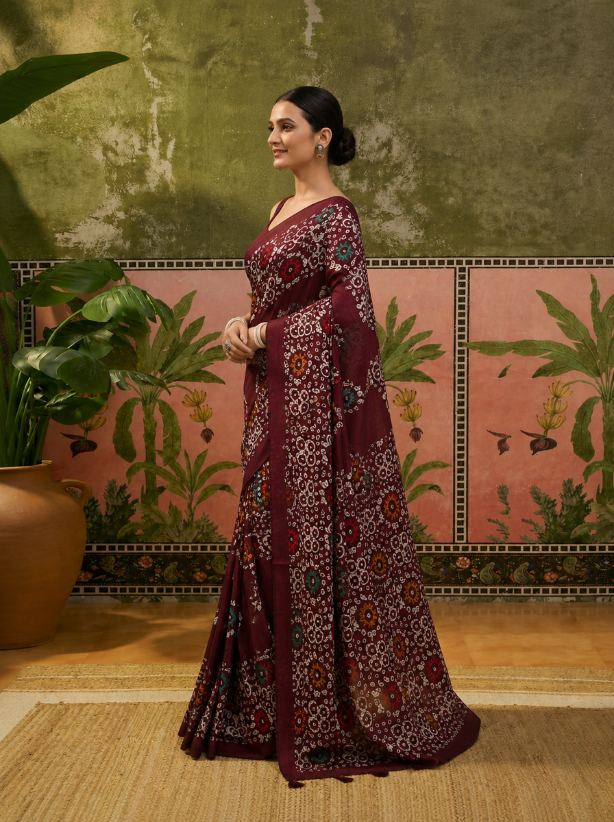 Pure Cotton Black Multicolor Floral Printed Saree - 14a8a8f7 c90c 4984 ba2c ad103a25a2bd