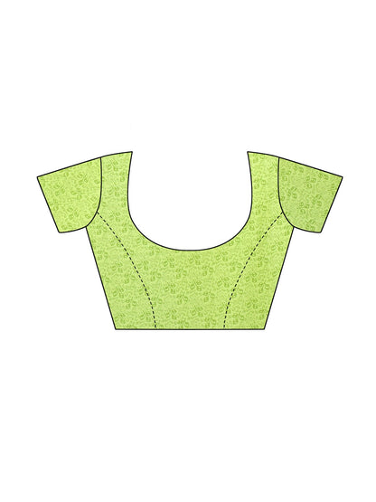 Georgette Floral Parrot Green Saree