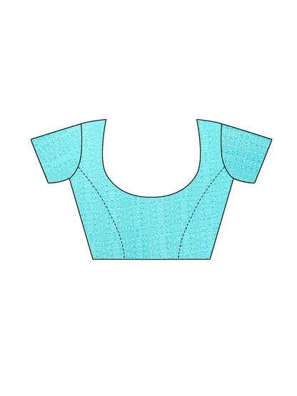 Georgette Floral Aqua Blue Saree