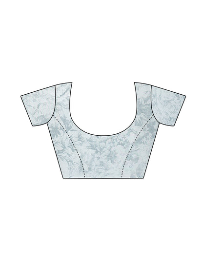 Georgette Floral Grey Saree