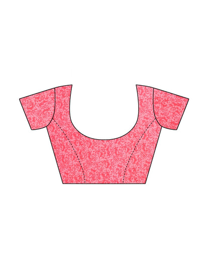 Georgette Floral Pink Saree