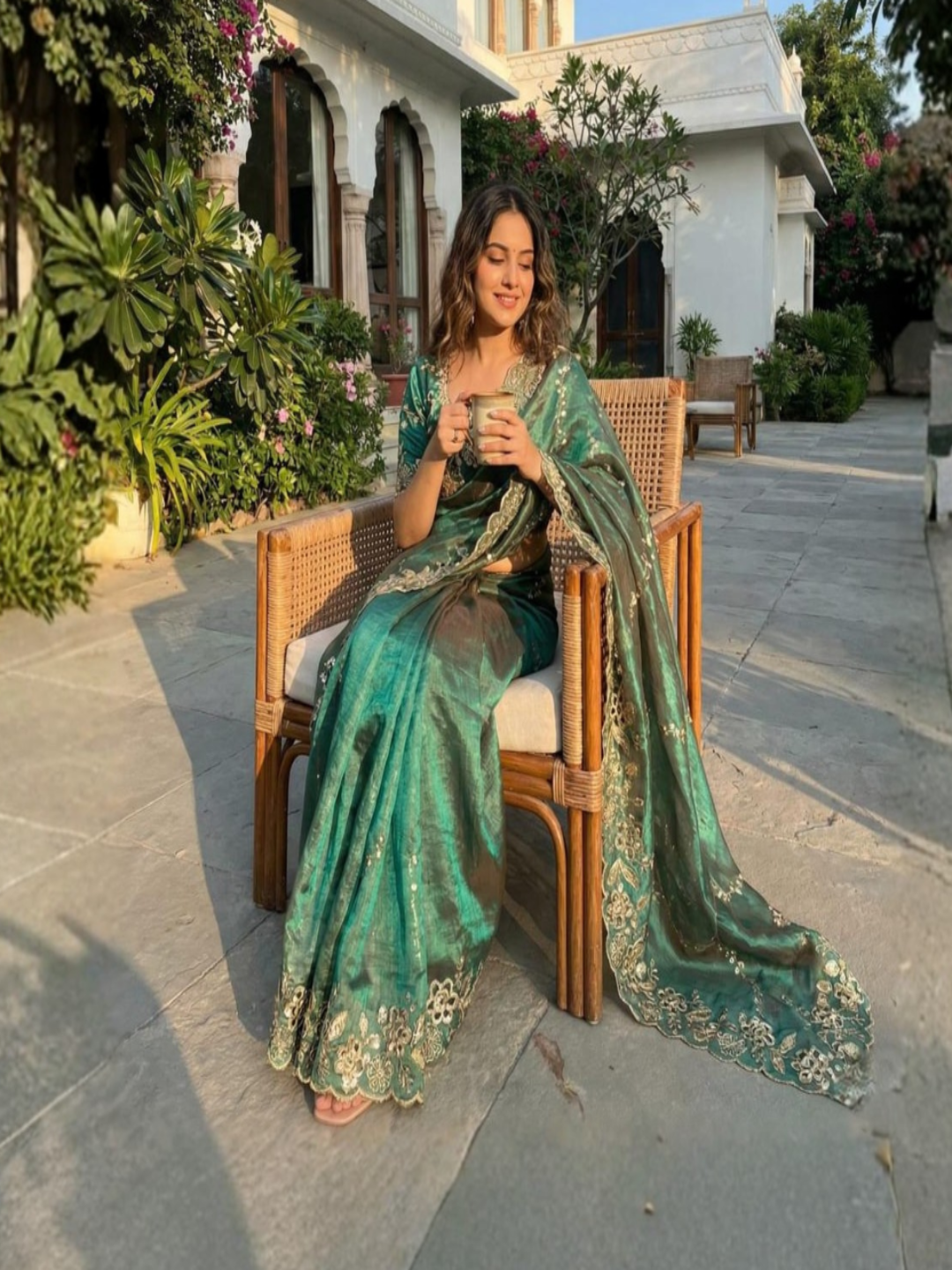 Farhina Fendy Chiffon Embroidered Saree