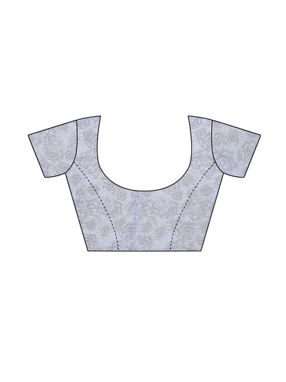 Georgette Floral Multi-Grey Saree