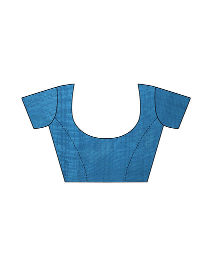 Georgette Floral Blue Saree