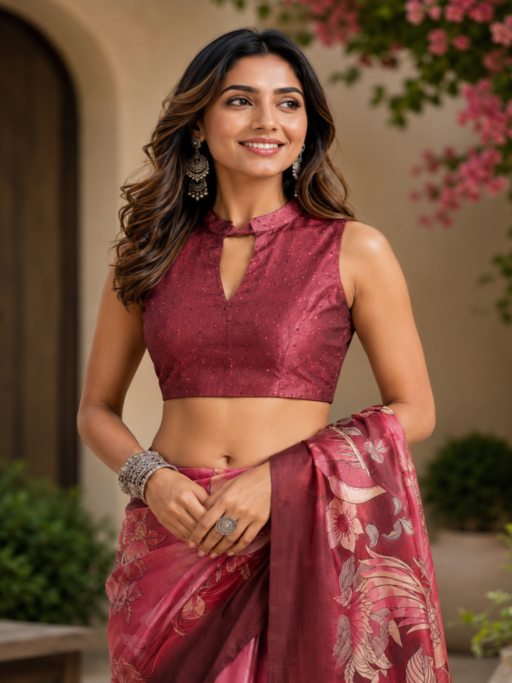 Multi-Color Diamond Block Print Saree cotton ready to wear saree