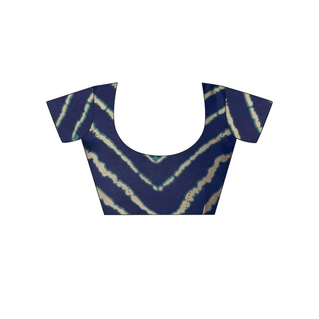 Azure Waves Blue Chiffon Lehariya Saree