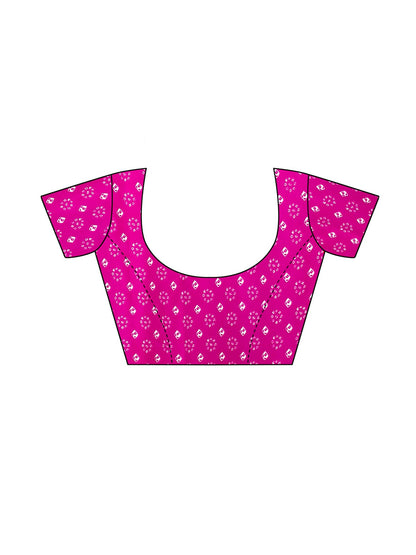 Georgette Bandhani Hot Pink Saree