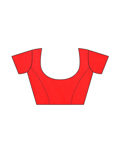 Georgette Floral Red Saree