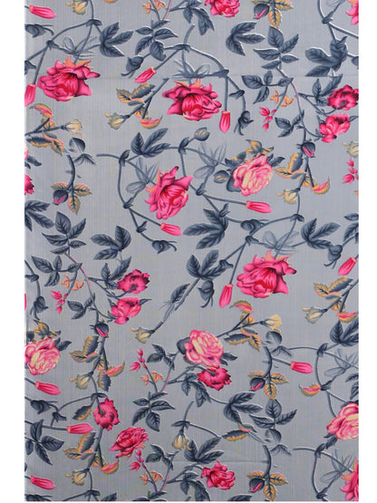 Georgette Floral Grey Saree