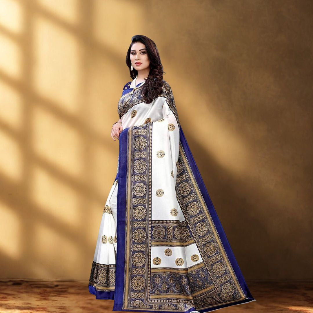 Royal Indigo Art Silk Traditional Saree