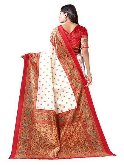 Art Silk Traditional Red Saree