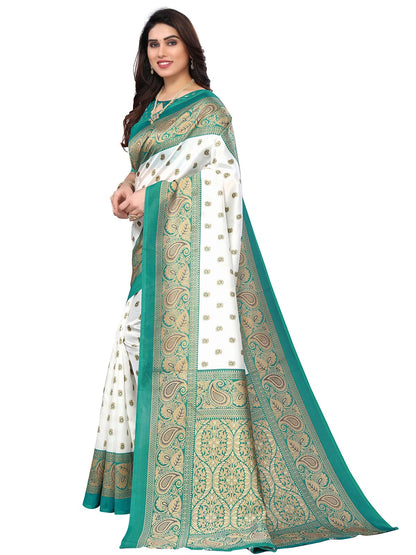 Art Silk Traditional TurquoiseBlue Saree