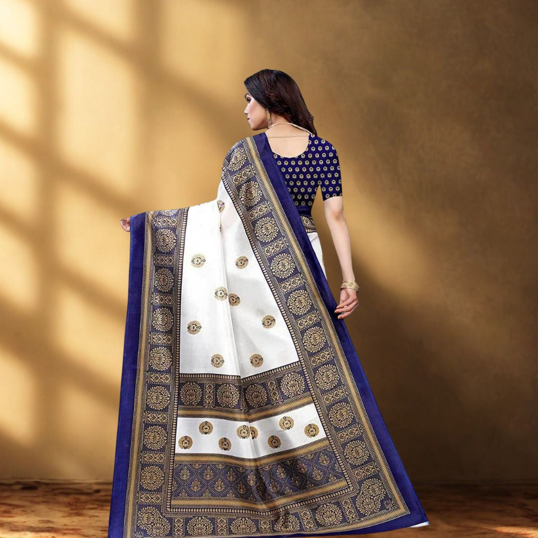 Royal Indigo Art Silk Traditional Saree