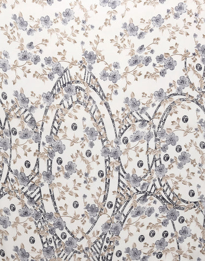 Georgette Floral Light Grey Saree