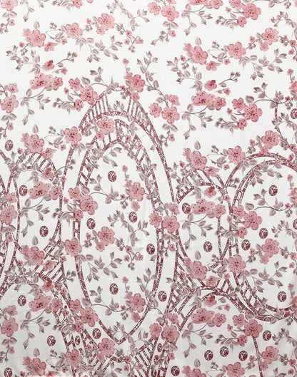 Georgette Floral Light Pink Saree