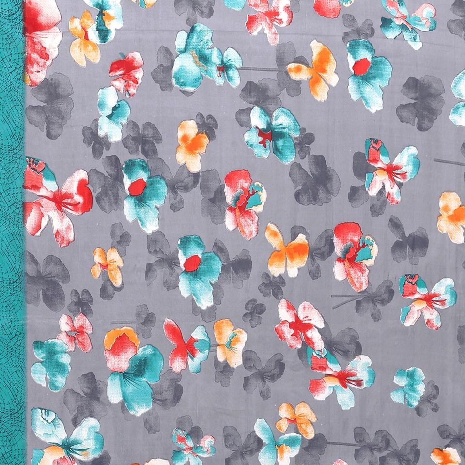 Georgette Floral Green Saree