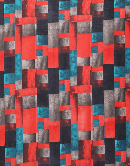 Georgette Geometric Navy Blue Saree